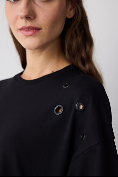 Penti Μαύρο μπλουζάκι Verla με αξεσουάρ ώμου - Συλλογή Saude