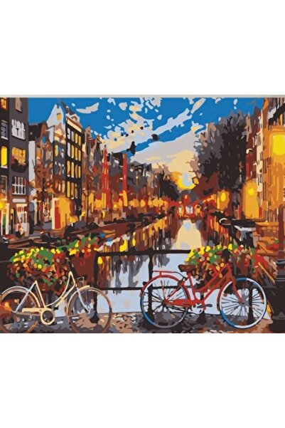 serpildüğme bisiklet Sayılarla Boyama Tuval outlet Seti (FIRÇA dahil boya har...