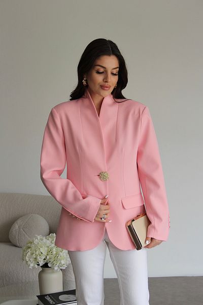 Askı Nişantaşı Premium Blazer Jacket with Shawl Collar and Large Metal Gold Buttons