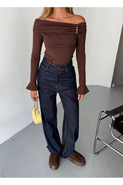 İLKCET MODA Blůza z potápěčské látky s kamínky a motivem Madonna