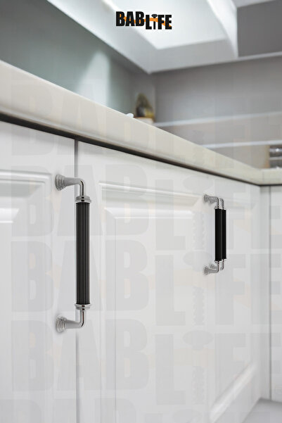 bablife Melis 256mm Black - Chrome Metal Luxury Drawer Cabinet Furniture Handles with All Color Options