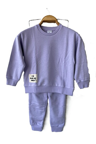 Rolypoly Kız Çocuk Alt Üst Eşofman Takımı Lila Renk 5-15 Yaş