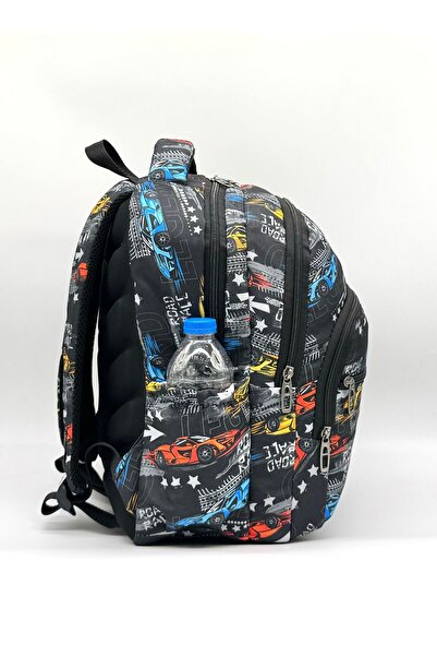 Bevitton First School Bag Set of 3 Boys Primary School Bag Car Patterned