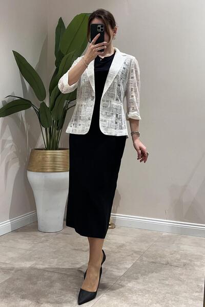 Ekol Large Size Short Crepe Pencil Skirt