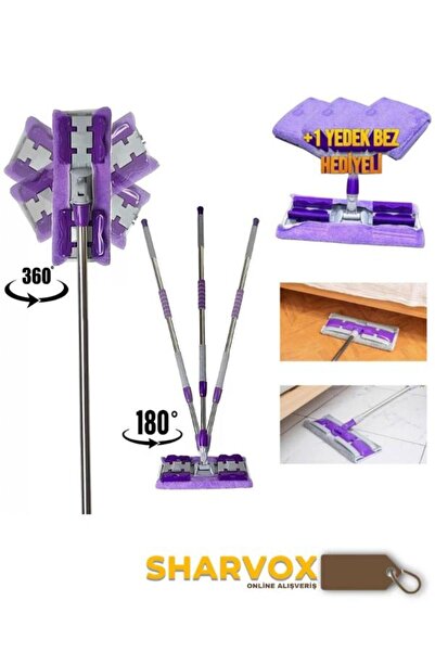 Sharvox Mikrofiber Mandallı Yer Mopu Fayans Duvar Yüzey Temizlik ( 1 Adet Yed...