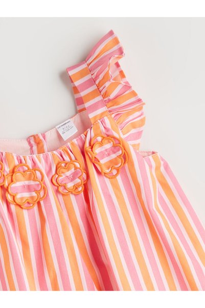 LC Waikiki Lcw kids orange bicycle collar girl child poplin dress