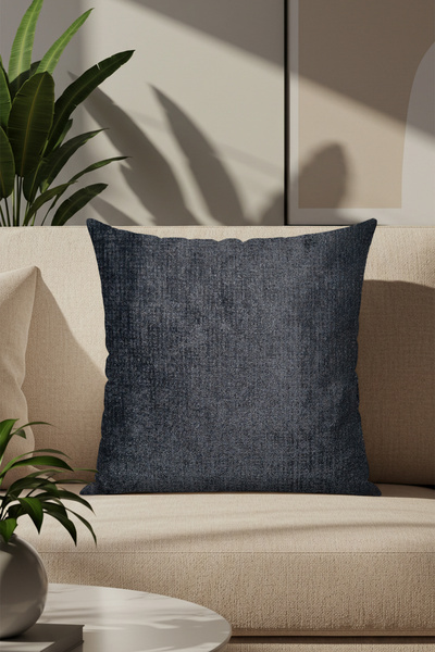 Sezyon غطاء وسادة منقوش باللون الرمادي الفحمي مقاس 45 × 45 من ليزا