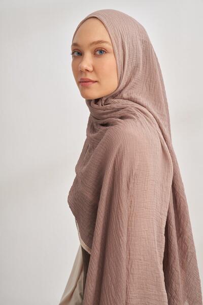 ARMANDA Muslin Degrade Shal - Dark Beige - Beige