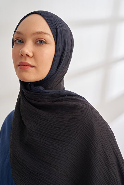 ARMANDA Muslin Tie-Dye Shal - Black-Dark Blue