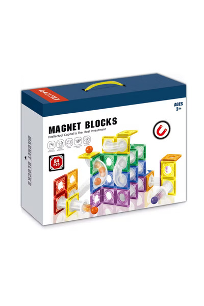 Sunman Manyetik Bloklar ve Pist Topu 84 Parça