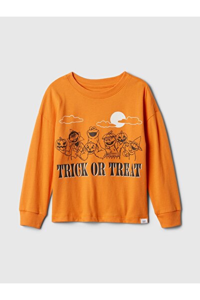 GAP Erkek Bebek Turuncu Susam Sokağı Grafikli T-Shirt