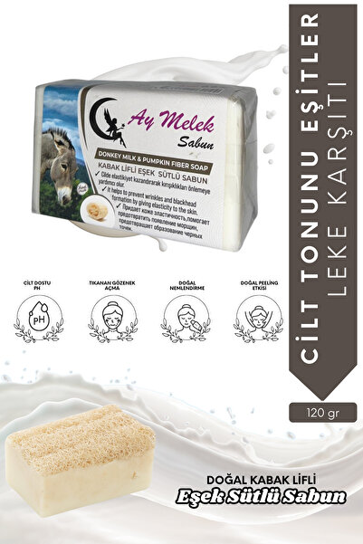 AYMELEK Sabun Doğal Kabak Lifli Eşek Sütü Özlü Sabunu