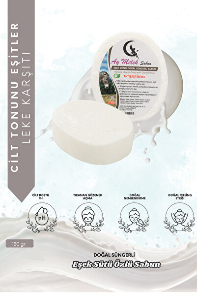 AYMELEK Eşek Sütü Özlü Süngerli Doğal Güzellik Sabunu Cilt Kırışıklık Önleyic...