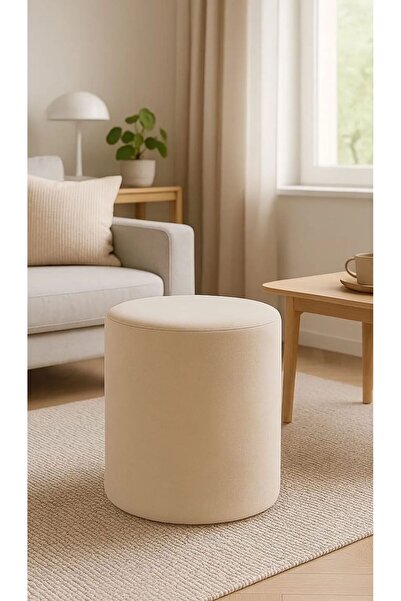 PufyHome DUBLİN PELUŞ KREM ÇOK AMAÇLI PUF KOLTUK