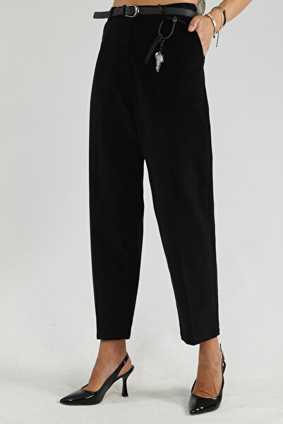 Perzoni Kadın Günlük Aksesuar Detaylı Kemerli Havuç Paça Pantolon