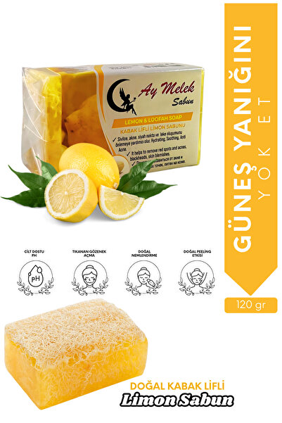 AYMELEK Limon Özlü Doğal Kabak Lifli Güzellik Sabunu Cilt Kırışıklık Önleyici...