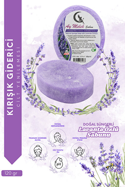 AYMELEK Lavanta Özlü Doğal Süngerli Güzellik Sabunu Cilt Kırışıklık Önleyici ...