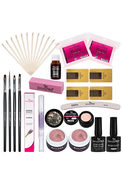 SensoPRO Milano Kit Gel Unghii fără Lampă UV PROMOȚIE #25 + CADOU Set de 4 Pensule