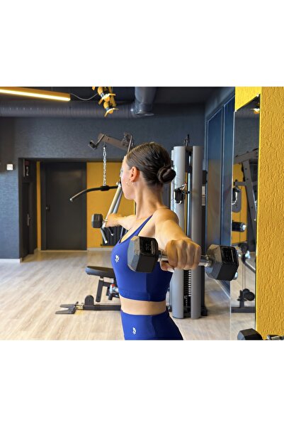 Keep Risen Thick Strap Padded Underbust Elastic Slim Fit Women's Sports Bra Navy Blue