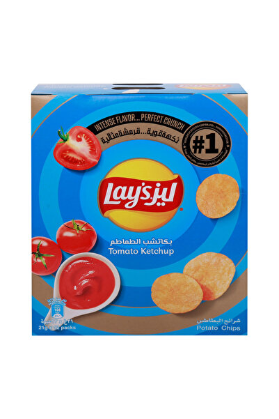 Lay's رقائق البطاطس بنكهة الكاتشب والطماطم، 21 غرام × 12