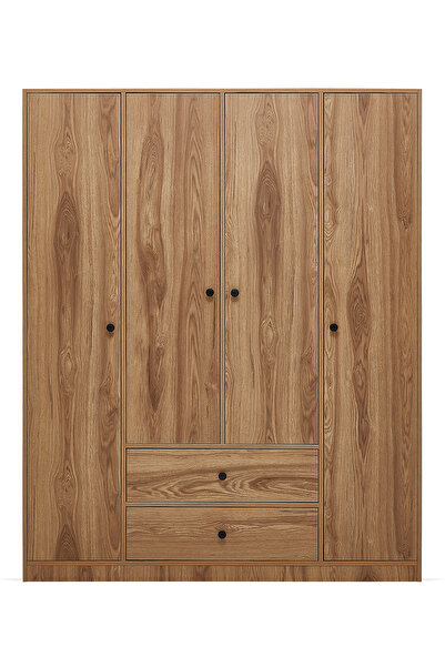 Enza Home Kalinsta 4 Kapaklı Gardırop - Ceviz