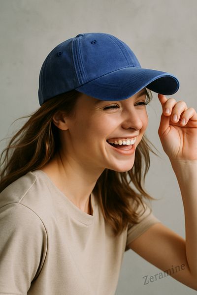 ZERAMİNE Unisex Washable Vintage Hat Dark Blue Hat