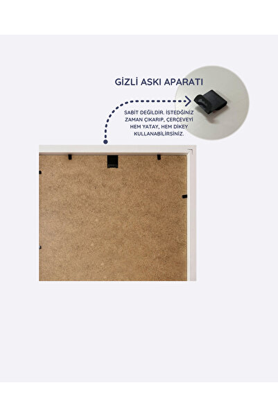 Humay Art Ahşap Modern Dekoratif Çerçeve 30x42 Cm iç ölçüsü