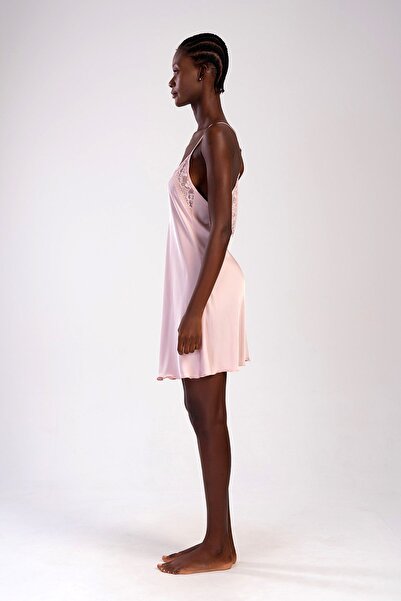 BRAXELL Silk Textured Luxury Satin Nightdress – Adjustable Strap, Lace Detail, Box and Dowry