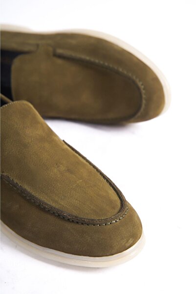 Mubiano Γνήσιο δέρμα - MBKRY22103Y Πράσινο Nubuck Ανδρικό Loafer