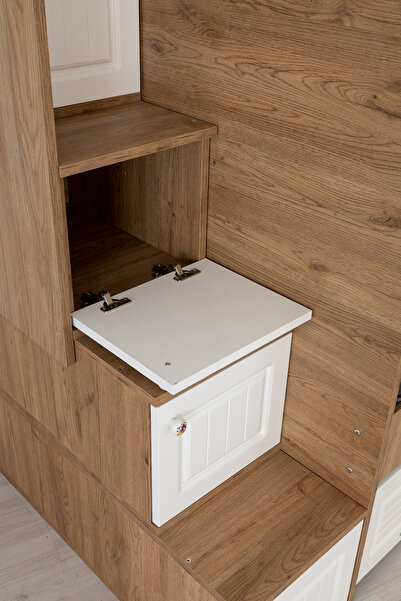 evimşah mobilya EVİMŞAH 90 * 190 3 LÜ YAVRU YATAKLI BEYAZ / BEYAZ MEMBRAN RANZA