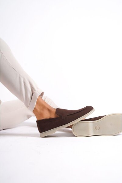 Mubiano Натуральна шкіра -MBKRY22103K Кавовий нубук Чоловічі мокасини