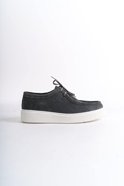 Mubiano Справжня шкіра MBSR3535-GR Чоловічі черевики на шнурівці з замшевою деталлю, сірі, для щоденного носіння