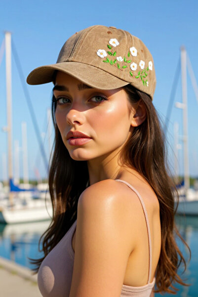 CAP BROS Sabah Sefası Sarmaşık Çiçek Nakışlı Eskitme Kep Şapka