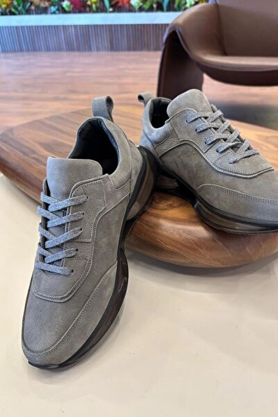 Paulo 10000 حذاء رياضي رجالي من الجلد الطبيعي بنعل بالون مدخن - حذاء رياضي لل...