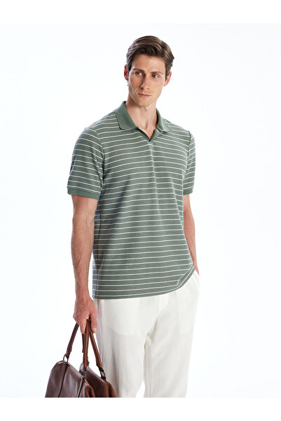 LC Waikiki Мъжка тениска с поло яка на райета за нов сезон - S5R336Z8