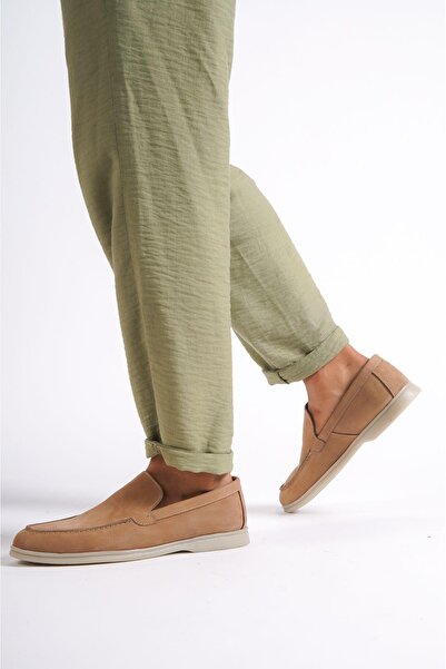 Mubiano Естествена кожа - MBKRY22103BJ Бежов нубук мъжки мокасини