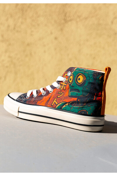 Dogo Women's Vegan Multicolor High Sneakers - Robotto Design