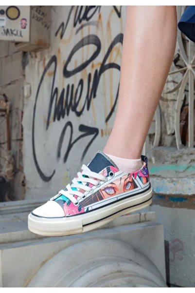 Dogo Women's Vegan Multicolor Sneakers - Lollipop Riot Design