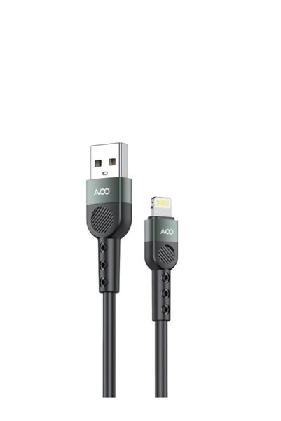 AVOO 1m Soft Silicone iPhone Charging Cable in Black