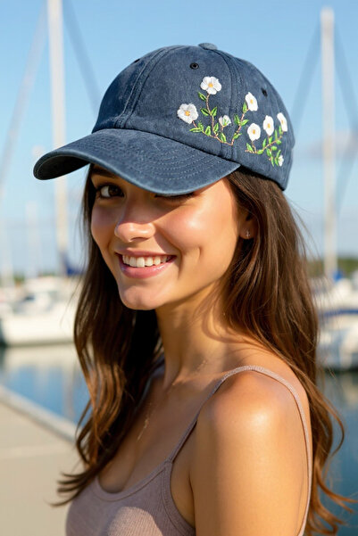 CAP BROS Șapcă antică cu broderie de flori de iarbă de zi, marca Sabah Sefasi