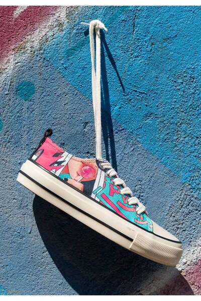 Dogo Women's Vegan Multicolor Sneakers - Lollipop Riot Design