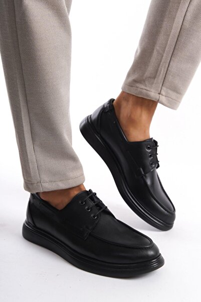 Mubiano MBRGN105-S Черни мъжки мокасини с връзки