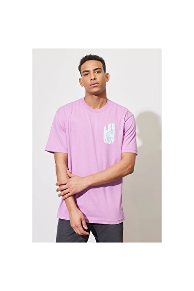 Lee Loose Fit Relaxed Cut Crew Neck 100% Cotton Lilac Men's T-shirt