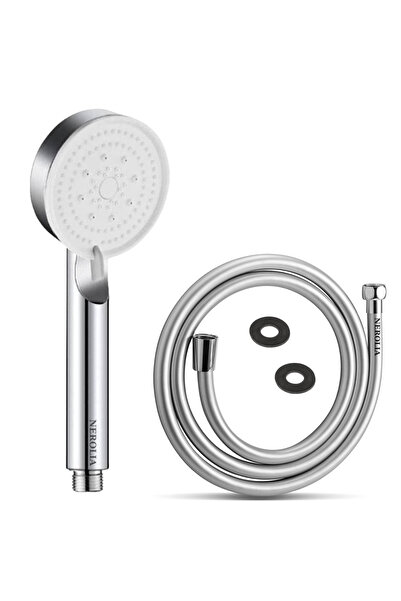 NEROLIA 5 Fonksiyonlu Duş Başlığı Seti | 175cm PVC Hortum ile | Yüksek Basınçlı, Su Tasarruflu