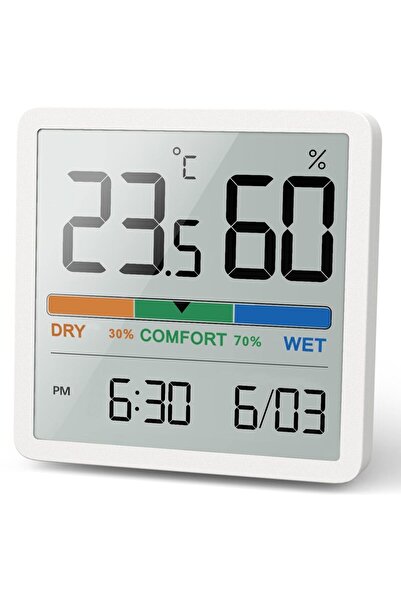 Choice جهاز قياس درجة الحرارة والرطوبة الرقمي الجديد من NOKLEAD باللون الأبيض...