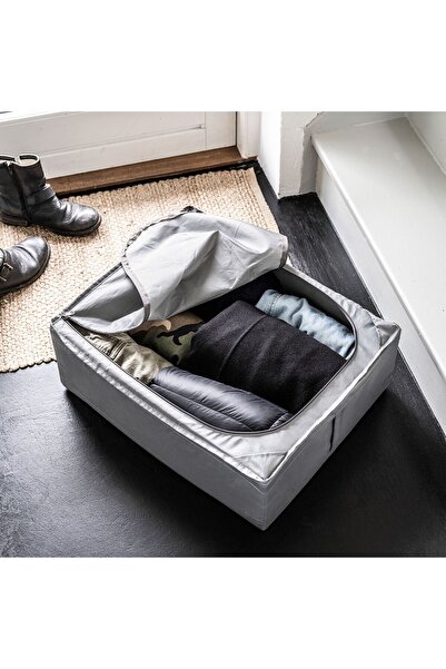 IKEA 43x53x19 Cutie de depozitare pentru haine pentru sub pat și cuvertură de pilota - Cutie de resturi, gri închis