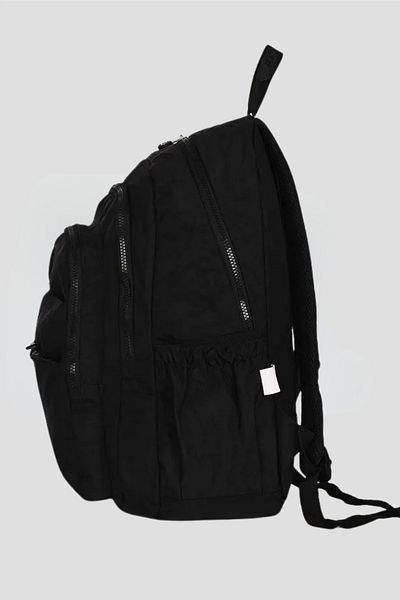 Catwins Crinkle Fabric Unisex School Backpack with Black Accessories - Middle School High School 1625