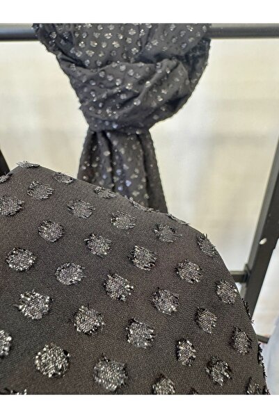 Butik PONPON ŞİFON SİYAH ŞAL