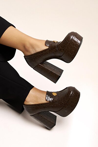 Bershka Platformlu topuklu mokasen ayakkabı