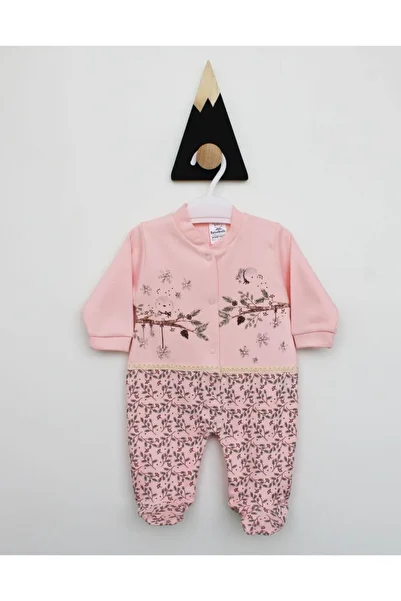 Bebelinna Baby Girl Pink Tree Bird Luxury Combed Cotton Jumpsuit